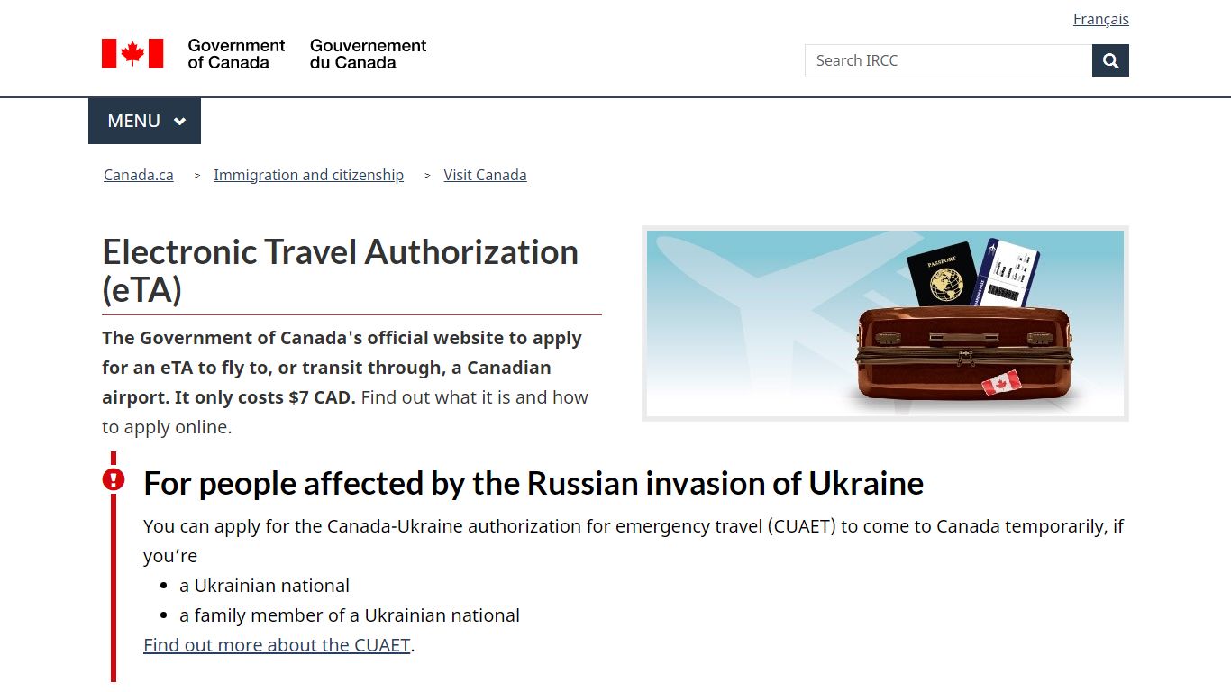 Electronic Travel Authorization (eTA) - Canada.ca