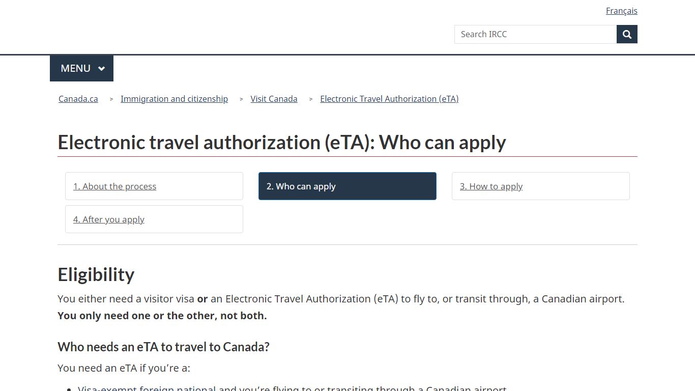 Electronic travel authorization (eTA): Who can apply - Canada.ca